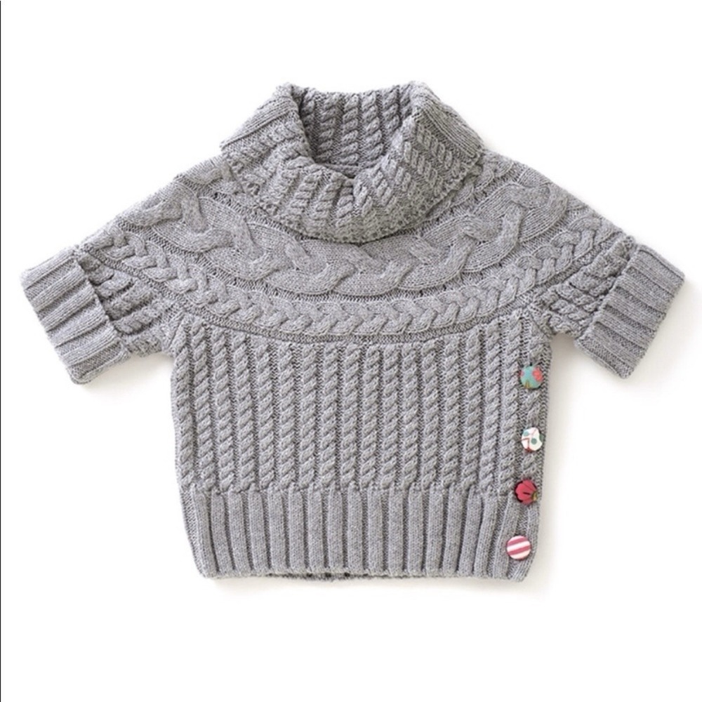 Matilda Jane Flaxen Reese Crop‎ Sweater Cable Knit Turtle Neck